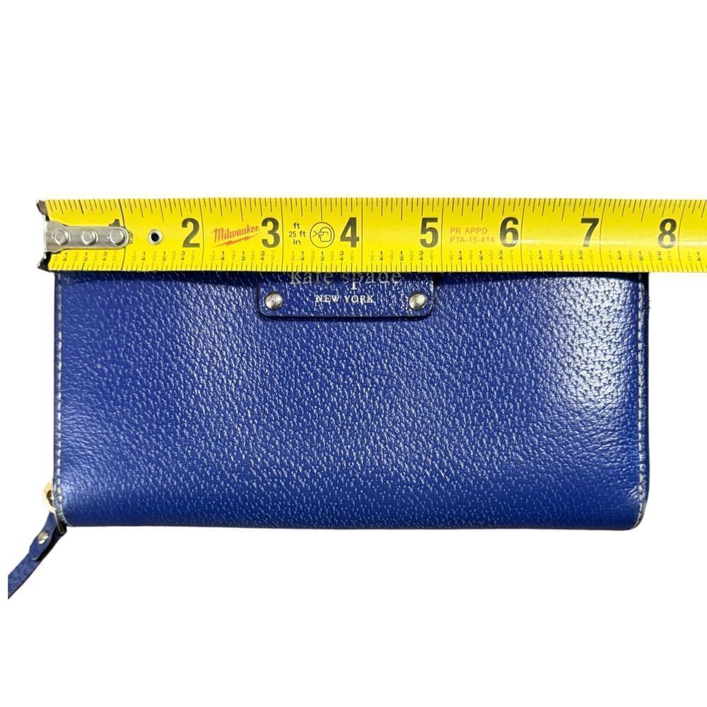 Kate Spade Zip-Around Wallet | Royal Blue Leather Polka Dot Lining - Picture 3 of 7